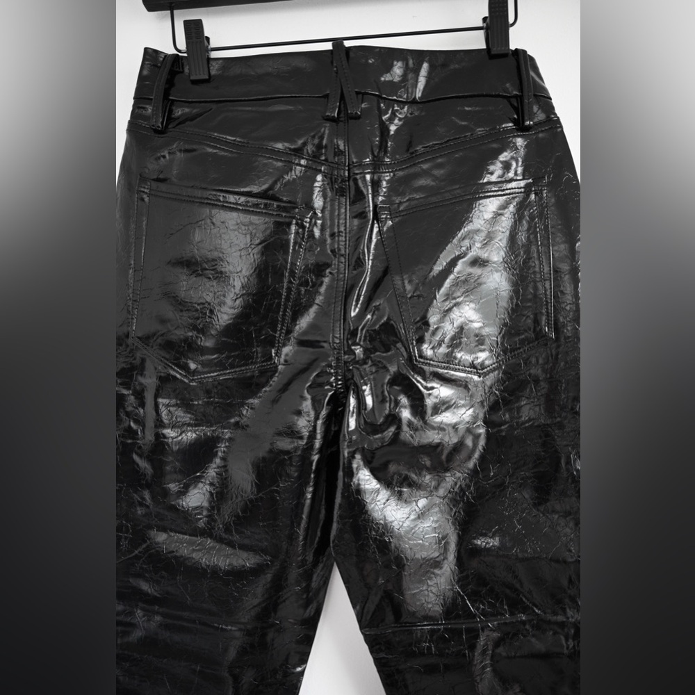 Good American "Good Classic" Textured Faux Leather Pants, New With Tags, Size 6 - Picture 11 of 11